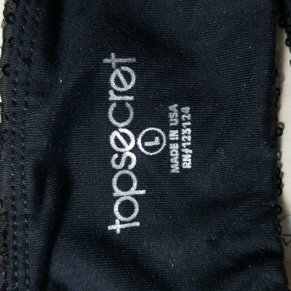 Top Secret Sequin Bandeau Black Size L - Picture 5 of 7